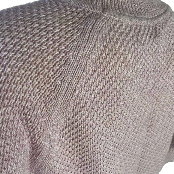 Old Navy Lilac Crew Neck Loose Knit LS Sweater Side Slits Ribbing Variations S M - Picture 13 of 13